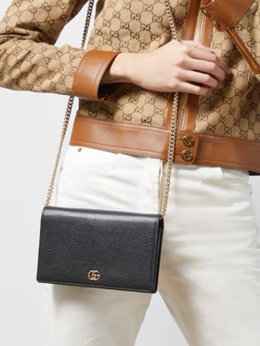 GucciMarmont on Chain | Black Leather | Gold Hardware